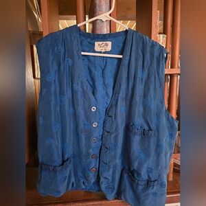 Double Horse Pure Silk Vintage Vest Xxs